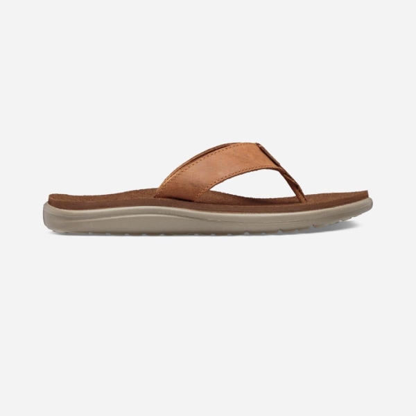 Hungary Teva Voya Leather - Női Papucs Barna - 783-KDRZI